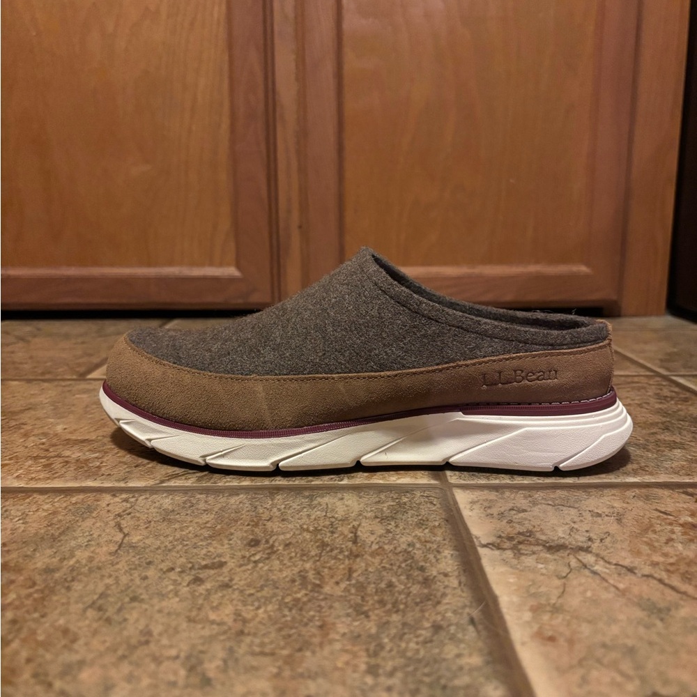 L.L. Bean Brown and Gray Slip-On Clog Mules